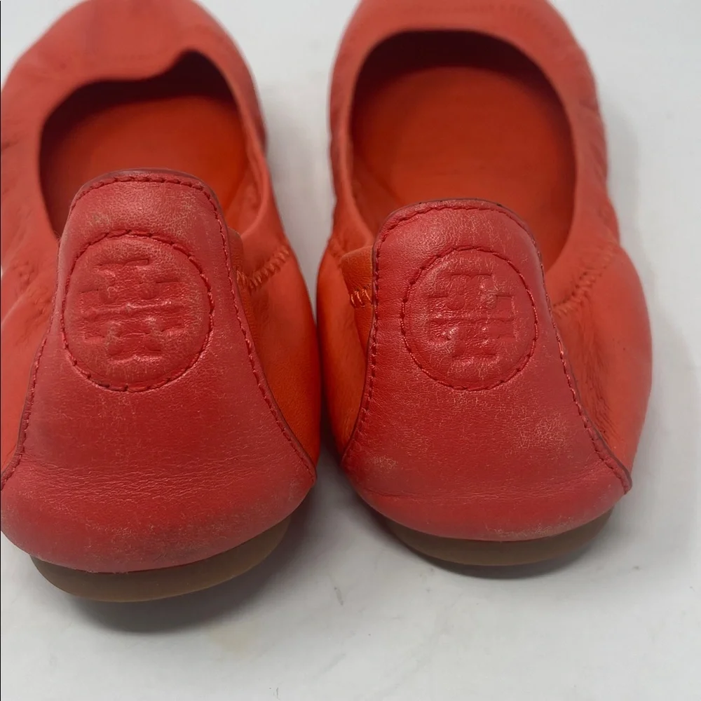Tory Burch Orange Ballet Flat Slip-On Shoes